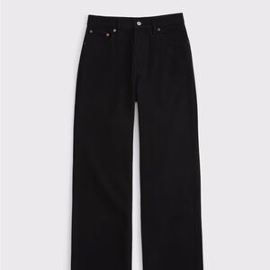 Abercrombie + Fitch 90s Relaxed High Rise Jean with angled Button Fastening LONG